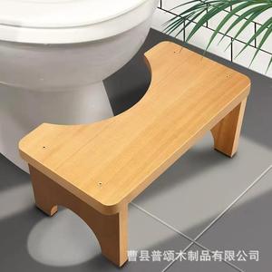 Solid Wood Toilet Stool 16.5x6.5 Inches <b>Foldable</b> Bathroom <b>Step</b> Squat Support For Colon Health - Product Image 4
