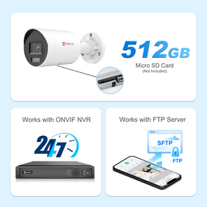 Cámara IP OEM 8/4MP con IA, Tipo Bala, POE, para Exteriores, CCTV, F1.0, VCA, MD 2.0, Color Completo, Luz Roja y Azul, 130db, WDR, H.265+ - Product Image 6