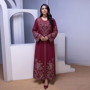 Nuevo Vestido Abaya Musulmán Africano Largo, Elegante y Tradicional, con Pedrería y Mangas Largas <span class=keywords><strong>para</strong></span> Mujer - Product Image 1