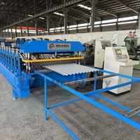 Maquinaria de fabricación de tejas de techo corrugadas Boshiyi, bomba de caja de cambios para techos de Metal, Control PLC, Decoiler hidráulico corrugado