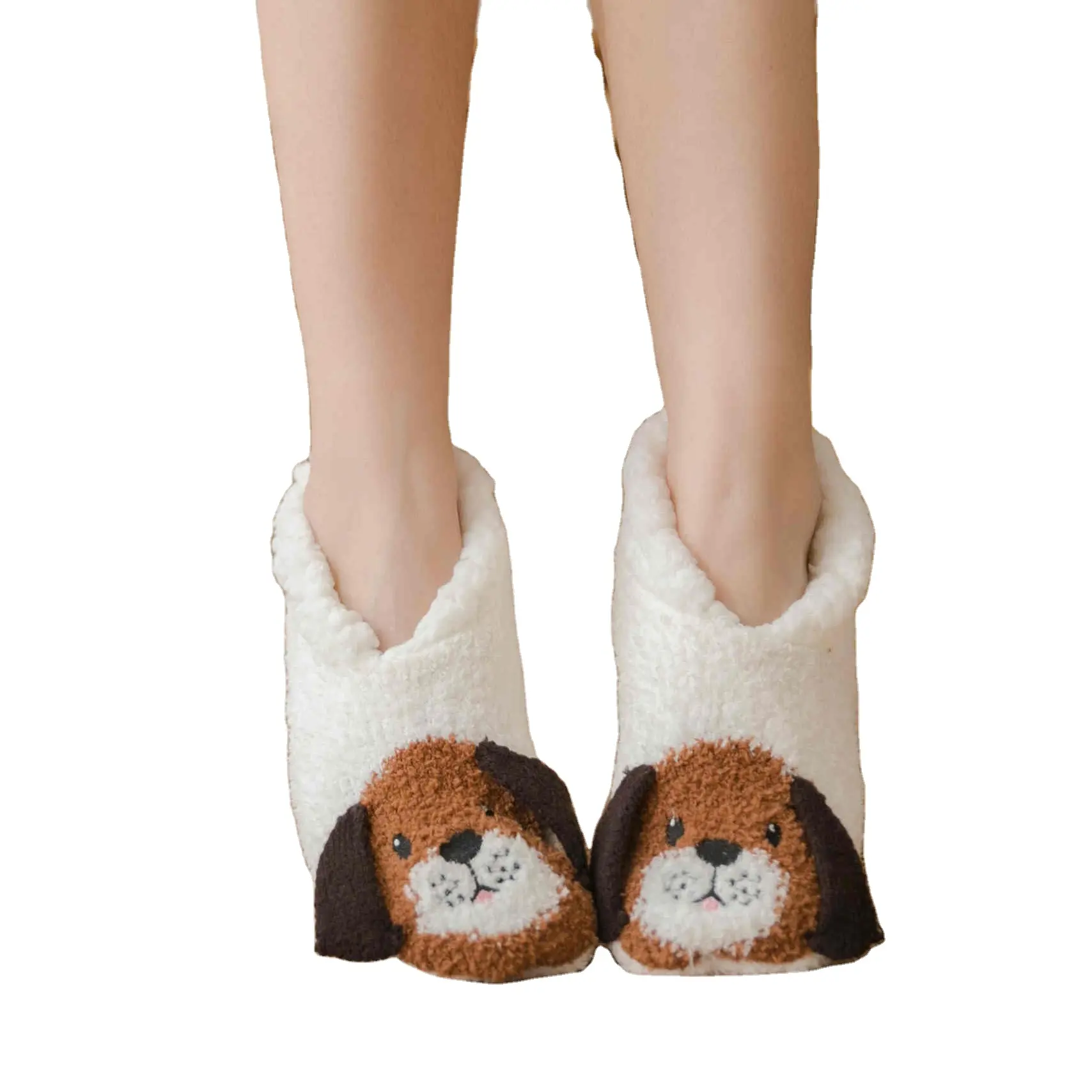 Calcetines de suelo de animales cálidos a la moda personalizados de fábrica para mujer y niño, Calcetines antideslizantes con dibujos animados para bebé para invierno y otoño