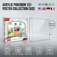   Collection d'affiches TCG Scarlet Violet 151 en acrylique transparent résistant aux UV pour présentoir publicitaire avec couvercle magnétique