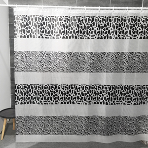 <span class=keywords><strong>ม่าน</strong></span>อาบน้ำลายสัตว์ขาวดำสไตล์ INS, <span class=keywords><strong>ม่าน</strong></span>ห้องน้ำกันเชื้อรา PEVA ไม่ต้องซัก, สำหรับโรงแรมและบ้าน - Product Image 2