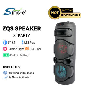 SING-E ZQS2801 8 Inch*2 <strong>Speaker</strong> Outdoor Portable Trolley Audio <strong>Speaker</strong> <strong>DJ</strong> <strong>Speaker</strong> <strong>System</strong> Subwoofer Sound Box With LED Light - Product Image 6