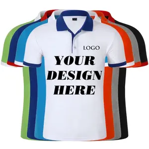 Высококачественная хлопковая Повседневная индивидуальная униформа, Однотонная футболка для гольфа, мужские рубашки поло с логотипом