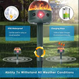 Repelente Ultrasónico Solar para Animales para Jardín, 5 Modos, Repelente para Exteriores con Sensor de Movimiento, Luz Intermitente - Product Image 2