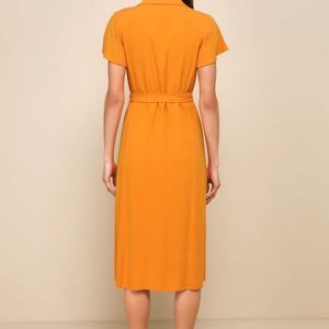 Vestido Midi Elegante de Lino con Botones y Manga Corta para Mujer, de Fabricante - Product Image 4