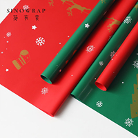 SINOWRAP Kertas Pembungkus Bunga Motif Natal Terbaru dan Laris