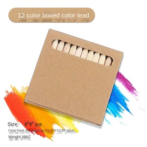 Pensil warna <span class=keywords><strong>Mini</strong></span> 3.5 inci Promosi Set pensil warna Logo kustom pensil warna kayu dengan kotak kertas Kraft - Product Image 4