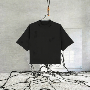 T-shirts en coton vintage pour hommes, style streetwear, imprimés numériquement, effet délavé, tricotés, poids lourd 180 g/m² - Product Image 3