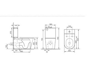 โถสุขภัณฑ์เซรามิกแบบตั้งพื้นสองชิ้น สีดำด้าน คุณภาพสูง ปี 2023 สำหรับตลาดยุโรป - Product Image 2