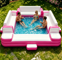 Piscine gonflable commerciale en PVC personnalisée avec transat portable pour fêtes en extérieur, grand canapé gonflable pour piscine à vendre