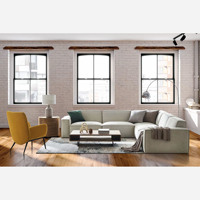 Ensemble de canapés sectionnels en forme de L de style européen moderne, avec éponge haute densité, design modulaire, meubles de salon avec ottoman
