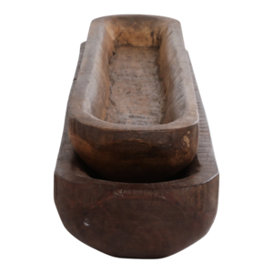 Ciotola Allungata in Legno, Decorazione Rustica per la Casa, Centrotavola, Elemento d'Accento per la Tavola - Product Image 4