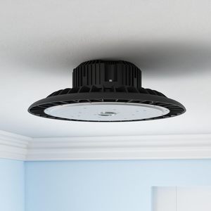 Almacén de luz de bahía alta Led comercial 5000K 100W 150W 200W Disipación de calor 85-277vac Luz de bahía alta plana para pádel - Product Image 2