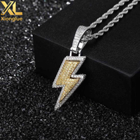 Kalung Rantai Bambu Tembaga Berhiaskan Zirkon Liontin Hip-hop Eropa Amerika Lapis Emas 18K 24 Inci Hadiah