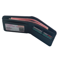 Porte-cartes de crédit portable en cuir PU avec logo personnalisé, fermeture ouverte, petit portefeuille pliable en accordéon pour unisexe