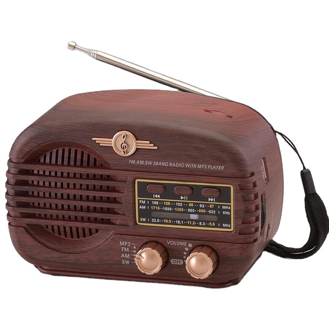 IS-R602 Multifunction High Sensitive Portable Sw Am Fm More Bands Retro Classic Wooden Radio