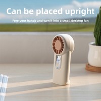 Ventilador de Mano Recargable USB Mini de 5 Velocidades, Portátil, Turbo, de Alta Velocidad, con Pantalla Digital y Gancho, para Exteriores