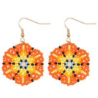 Mode estivale Bijoux de Bohème Crochets d'oreilles en acier inoxydable imperméables Boucles d'oreilles en perles faites à la main en forme de fleur Miyuki pour femmes