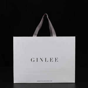 Низкая цена покупки бумажный мешок на заказ высокое качество белая бумага хозяйственные сумки - Product Image 2