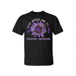 No Should End Too Soon - Camiseta con estampado digital de girasoles para adultos, unisex, cuello redondo, manga corta, con estampado digital - Product Image 2