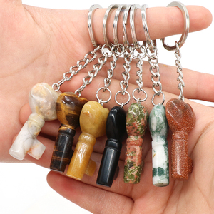 Beautiful Natural Crystal Agate Quartz Pendant Carved for Love Heart As a Key Chain Gift for Women Friends and Bag Owners