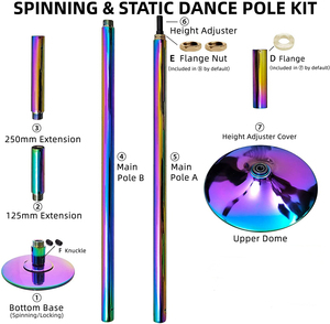 <span class=keywords><strong>Pole</strong></span> <span class=keywords><strong>Dance</strong></span> para el hogar, Stripper estática de 45mm, extraíble, gimnasio, <span class=keywords><strong>principiantes</strong></span> y profesionales, para dormitorio, fiesta y Club - Product Image 6