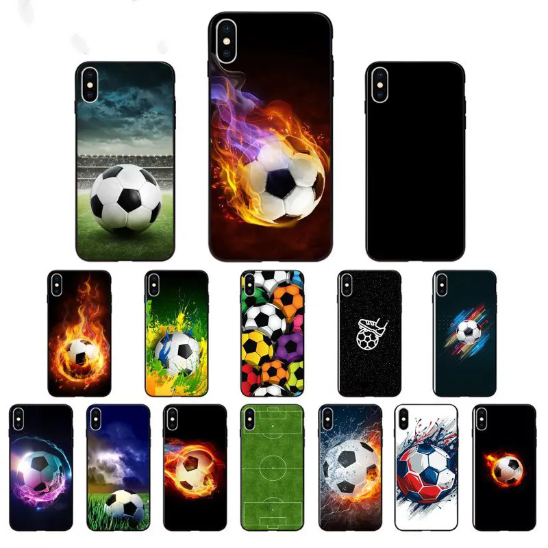 Untuk Iphone 14 Kasus Shockproof DIY Sepak Bola Api Sepak Bola Telepon Kasus untuk iPhone 14 13 5 5Sx 6 7 7 Ditambah 8 8 Ditambah X XS MAX XR