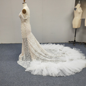 美人鱼Vestido Novia Mariage Sukienka Na Wesele穆斯林奢华Elbiseler紧身胸衣长漂亮婚纱Ajj45 - Product Image 5