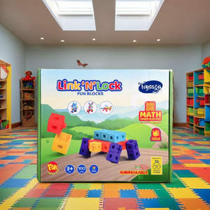 Bloques de Plástico Coloridos Encajables para Matemáticas, Link N Lock, para Niños en Edad Preescolar, Juguete de Aprendizaje Creativo - Product Image 1