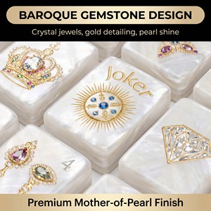 Offre Spéciale : Ensemble de Tuiles de Mahjong Américain de Luxe Personnalisé <span class=keywords><strong>en</strong></span> Acrylique à Texture Pierre Précieuse, 166 Pièces, pour Club et Casino - Product Image 1