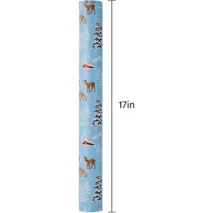 Rollo de papel de regalo navideño azul de 17 pulgadas x 32.8 pies, doble cara, ecológico, para regalos de Navidad y Año Nuevo. - Product Image 6