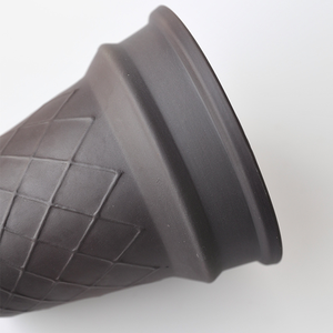 Maceta de Cerámica Rústica Esmaltada en Forma de Cono, Linda, Blanca y Negra, Transpirable, con Orificio de Drenaje para Suculentas de Hogar como Hoya Carnosa - Product Image 3