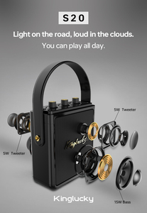 Kinglucky S20 độ trung thực cao Stereo cho Bluetooth ngoài trời Karaoke Loa 25W điện xách tay loa nhà máy ban đầu OEM - Product Image 2