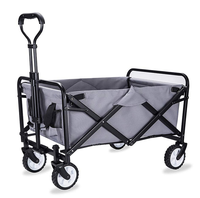 Chariot utilitaire pliant extérieur en acier robuste chariot de jardin pour le stockage des achats et les outils pris en charge par l'OEM