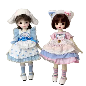 1/6 BJD Doll Clothes with Cute Animal Patterns Lolita Dress for 12-inch Doll 30cm High Quality Vinyl Doll Toy