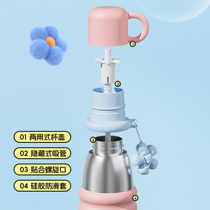 Modern Starry Sky 550ml Insulated Water Bottle 316 Stainless Steel Dual-Drink Travel Cup Outdoor Office Use - Product Image 2