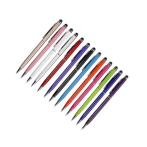 Promotional Ball Pen Customized Logo Aluminum Pocket Colorful Cross Slim Touch Ballpoint Pen Metal Body Twist Ballpoint Pen