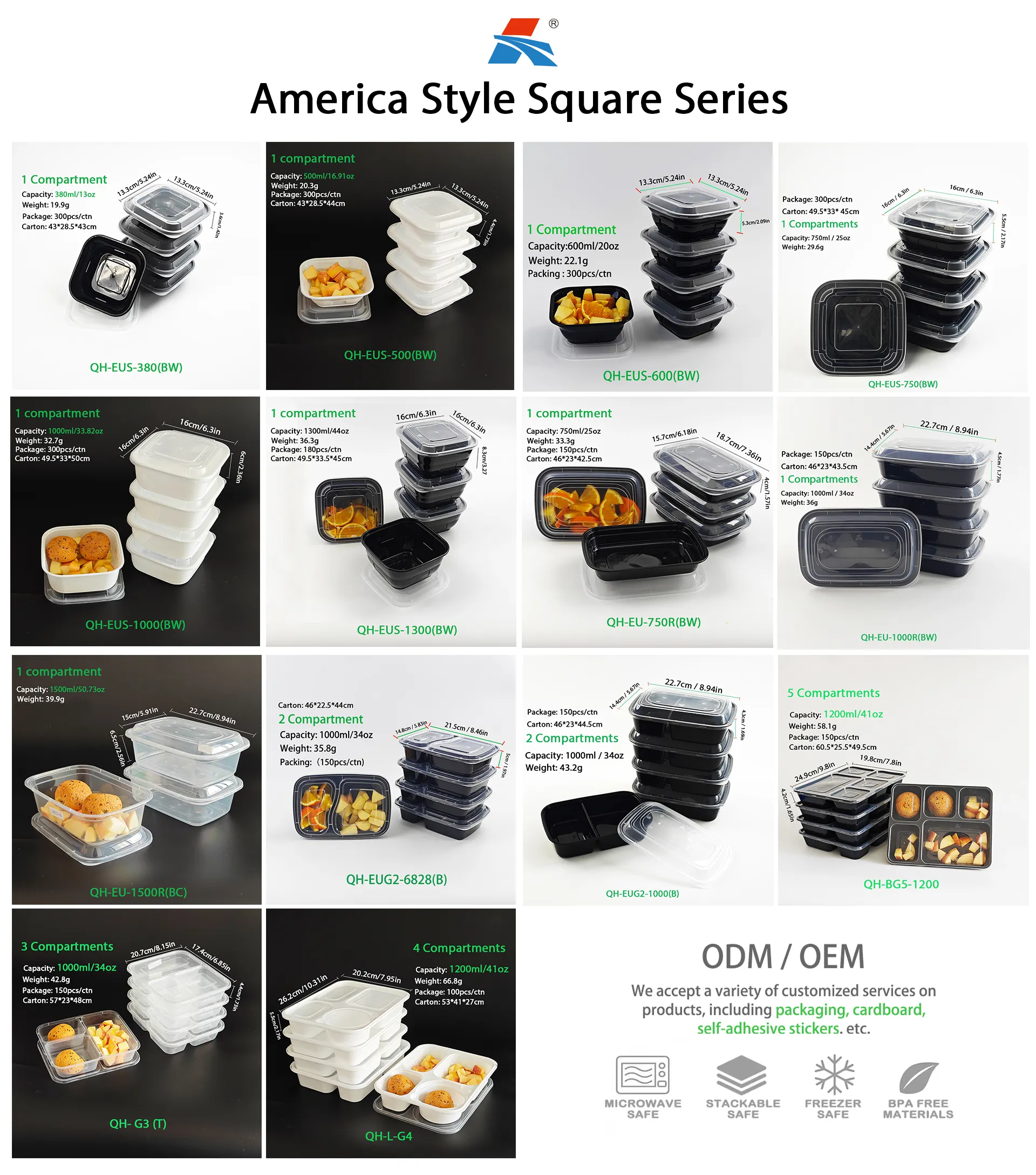 Disposable Food Lunch Box Containers Microwavable Plastic Food Takeaway Packaging Disposable 1 2 3 4 5 compartment