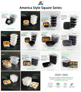 Wegwerp Voedsel Lunchbox Bakjes In De Magnetron Plastic Afhaalverpakking Wegwerp 1 2 3 4 5 Compartiment