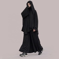 Ensemble coordonné de sport en jersey de coton personnalisé avec culottes, robe ample modeste pour femmes musulmanes, vente en gros, abaya 2 pièces