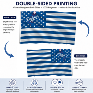 <span class=keywords><strong>Drapeau</strong></span> des Dodgers de <span class=keywords><strong>Los</strong></span> <span class=keywords><strong>Angeles</strong></span>, bannière double face en polyester pour supporters de l'équipe de baseball, pour les fans, les matchs au stade, l'affichage intérieur et extérieur - Product Image 2