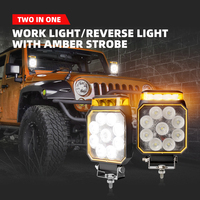 4,5 pulgadas 14W 10-90V Tractor faro Theavy equipo camión LED luz de trabajo con luz de advertencia