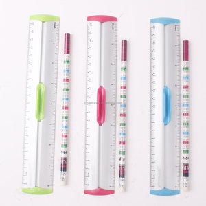 Logo personalizzato all'ingrosso 20/30cm righello in alluminio con matita matematica <span class=keywords><strong>geometria</strong></span> per ufficio scuola forniture di cancelleria per bambini studenti - Product Image 2