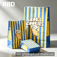 Sacs en papier kraft à fond carré, personnalisables, écologiques, résistants à la graisse, marron et blanc, jetables pour boulangerie - Emballage pour sucre et gelée