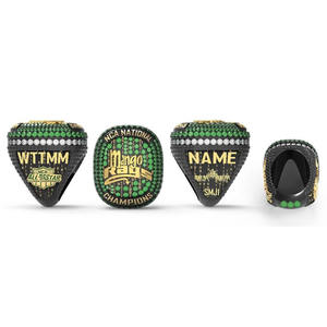 Bagues de championnat de sport en métal émaillé et doré avec logo personnalisé personnalisé - Product Image 2