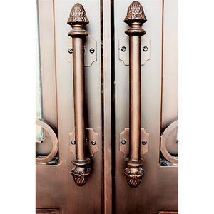 Venta al por mayor de hierro forjado manijas de <span class=keywords><strong>puerta</strong></span> de entrada delantera Retro clásico jardín Patio de hierro fundido manija de <span class=keywords><strong>puerta</strong></span> artesanal - Product Image 6