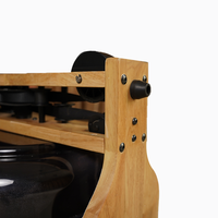 Rameur à eau Oak avec 4 niveaux de résistance, console Bluetooth en option, équipement de fitness pour entraînement cardio complet du corps à domicile