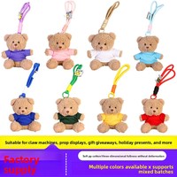 Joli petit ours en peluche avec logo personnalisé, porte-clés, pendentif, rembourrage en coton PP, matériau polyester, accessoires unisexes, breloque de sac